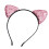 Chouchous oreilles de chat rose en soie à paillettes 1