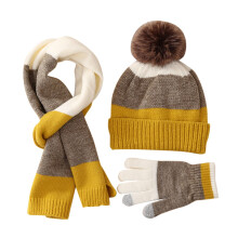 Kids' Knit 3-Piece Set (Ages 8-15): Plush Scarf, Gloves & Hat – Warm Christmas Gifts for Girls & Boys, Stocking Stuffers