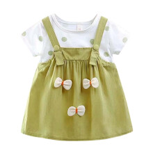 AWZXDE Summer Floral Baby Girls Dress, Short Sleeve Cotton Toddler Dress, Soft Breathable, 0-18M, Lightweight Casual Outfit