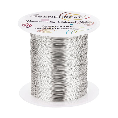 28Gauge164Yards Ανθεκτικό στο Θαμπώμα Ασημένιο Σύρμα για Κοσμήματα με Χάντρες για