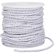 20 meter wit gedraaid koordlint van 3 mm, 3-laags gedraaid decoratief touw voor knutselwerk, woondecoratie, afstudeerkoorden, geschikt voor