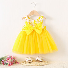 UFOUND Girl Dress Floral Princess Beach Vacation Ruffles Summer Dress Girls Sleeveless Bowknot Infants Dresses Sundress Comfy Dailywear