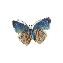 Broche de borboleta em metal com alfinete têxtil (1 peça)