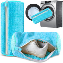 2 count Shoe Washing Machine Bag for Washer and Dryer:Free Up Hands, Deformation,shoe bag with Zipper Protection Design, Use for Shoes, Shoes(Blue)