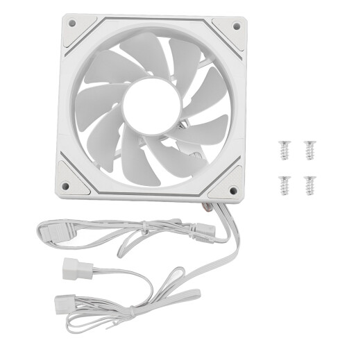 ARGB PWM Silent Computer Cooling Fan 120x120x25mm White 2