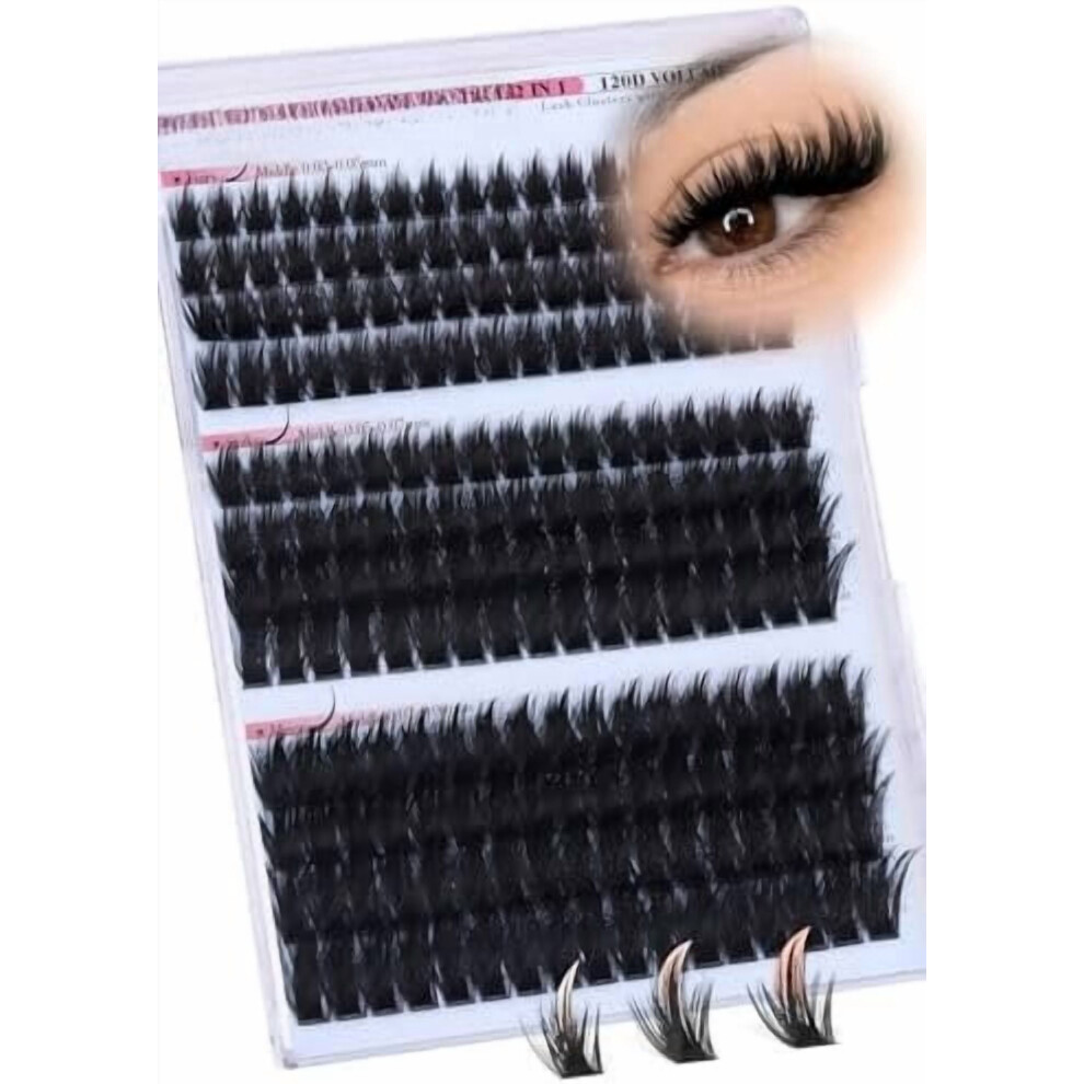 Spikes Lash Clusters 120D Thick Volume Eyelash Extensions