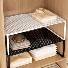Expandable stackable cabinet shelf for kitchen and bathroom