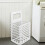 Panier de rangement mural en maille gris blanc beige 1