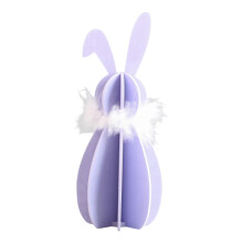 Pastelowy akrylowy element centralny w kształcie wielkanocnego zajączka Purple3D Spring