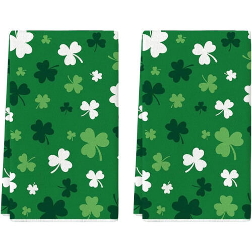 Lot de 2 torchons de cuisine pour la Saint-Patrick, 40 x 60 cm