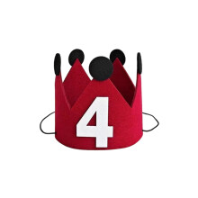 Chapeau rouge couronne pour le premier anniversaire d'une fille numéro 1