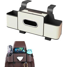 Organizator auto cu cutie de șervețele și suport pentru pahare
