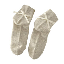 Calcetines de mujer con lazo, color gris claro, suaves y transpirables, 1 par.