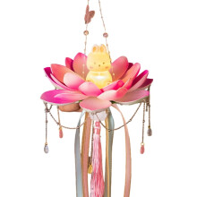Lanterne de lotus pour la fête de la mi-automne, ornée d'un lapin