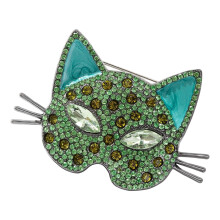Vintage Katzenkopfbrosche mit Strasssteinen (1 Stück)