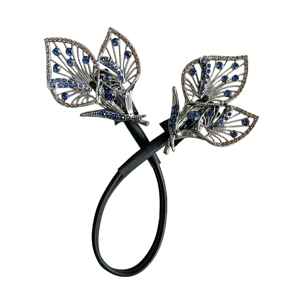 Crystal-embellished alloy hairpin for bun holding