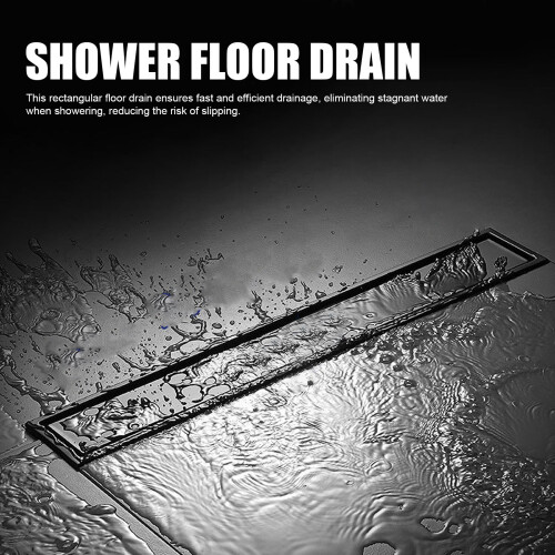 40cm Black Floor Drain for Showers
