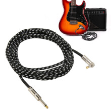Câble en tissu pour guitare acoustique de 6 m, réduction de bruit, droit et angle droit