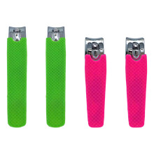 Coupe-ongles pour femmes, manche en silicone et acier inoxydable, 4 pièces