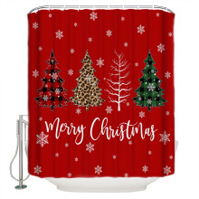 Kerstdouchegordijn Rood Waterdicht 48x72 inch