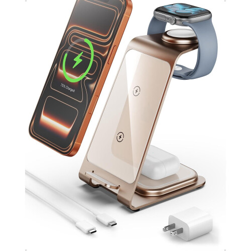 3-i-1-ladestasjon for Apple Watch og iPhone