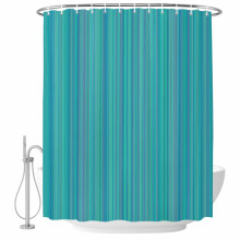 Cortina de ducha de rayas azules de 72x72 pulgadas, impermeable.