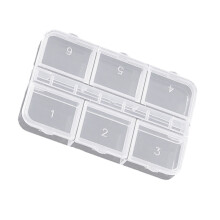 Organisateur de nail art en plastique, format compact Ă 6 compartiments