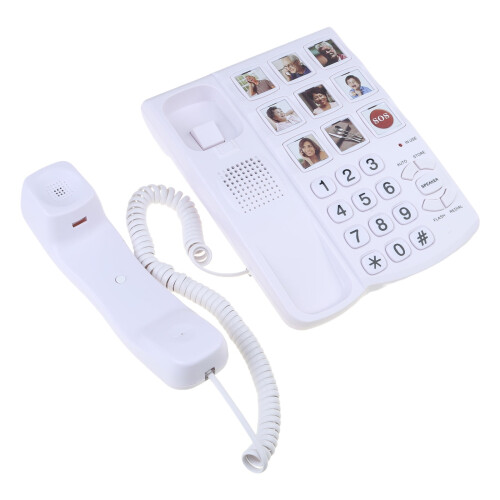 Home Phone with Speakerphone and Redial Feature