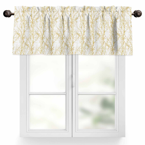 Gradient Gold Valance 42x12 in Tree Branch Design 1 Panel