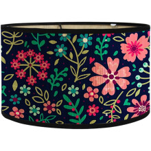 Abat-jour en bambou style tambour vintage pour suspension ou lampadaire