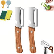 Stainless Steel Vegetable Peeler with Bottle Opener 2-in-1