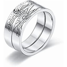 Ringenset met zon en maan voor dames