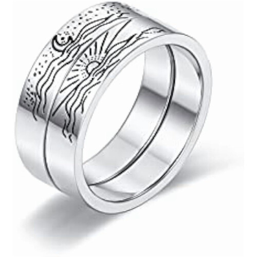 Ringenset met zon en maan voor dames