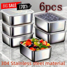 Set di contenitori ermetici per alimenti in acciaio inox 304 – Impilabili, riutilizzabili, lavabili in lavastoviglie, compatibili con cucina,