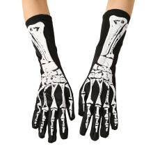 Halloween Skeleton Print Foam Gloves, One Size