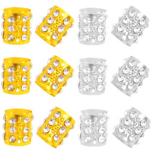20 perles strass pour dreadlocks – Alliage or et argent