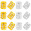 20 perles strass pour dreadlocks – Alliage or et argent 1