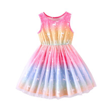 Toddler Girls Sleeveless Hearts Prints Dress Dance Party Dresses Boho Beach Casual Birthday Sundress Trendy 3-4Y