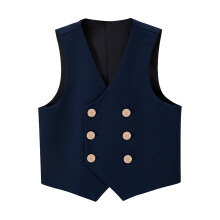 AWZXDE Kids Vest Formal 4 Button Jacket For Boys And Girls School Kindergarten Class Attire Navy 11-12 Years
