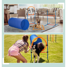 Dog Agility Course Set with Tunnel, Hurdles, Slalom
