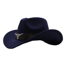 Unisex Retro Cowboyhut Marineblau – Sonnenhut aus Polyester mit breiter Krempe