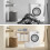 Laundry Rack with 3 Removable Bags, Bamboo Shelf 1