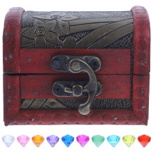Pirate Treasure Chest Wooden Storage for Children Decorative Item 1 Set