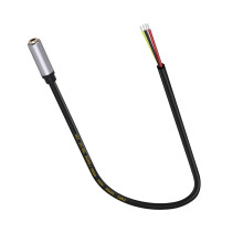 3.5mm Female Plug to Bare Wire Cable TRRS Stereo Auditory Wire for Repair and Replacement Auditory Projects