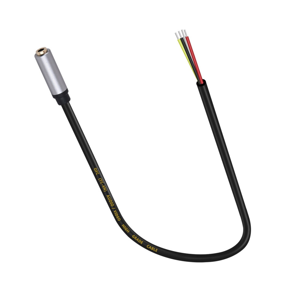3.5Mm Female Plug To Bare Wire Cable Trrs Stereo Auditory Wire For Repair And Replacement Auditory Projects 9180479326885