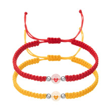 Set van 2 gevlochten hartvormige armbandjes voor stellen