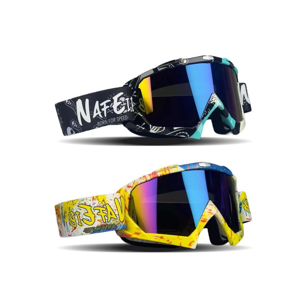 Motorcycle Goggles, Adjustable Elastic Band Replaceable Lens Goggles, Protective Gear For Motorcycle Bicycle Skiing Climbing 9557311422065