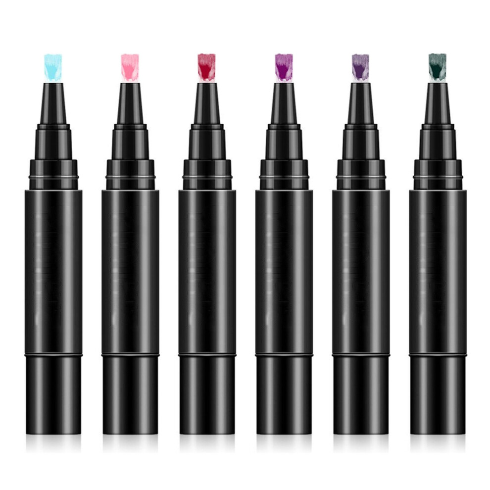 Nail Pen, Professional Nail Pen Set-6 Colors Per Set, 3 in 1 Quick Dry Polish Pens for Women, Easy Gel Nails Polish Pens for Nails Art