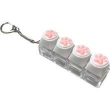 Cat Paw Tastatur Fidget Nøglering – Hvid