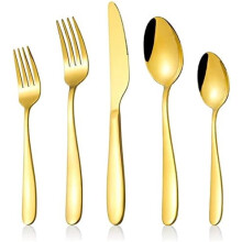 Gold Stainless Steel Flatware Set for 12 People 60-Piece